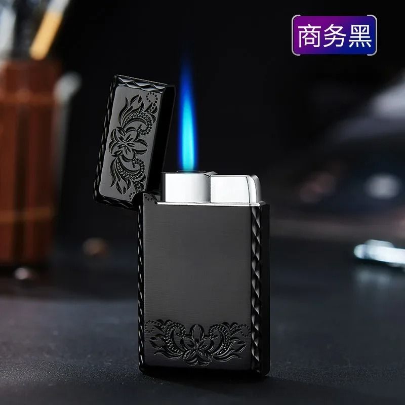 Windproof Metal Lighter With Dragon Embossed Design  Waterproof Direct Flame Elegant Smoking Access 14