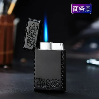 Windproof Metal Lighter With Dragon Embossed Design  Waterproof Direct Flame Elegant Smoking Access 14