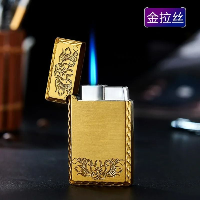 Windproof Metal Lighter With Dragon Embossed Design  Waterproof Direct Flame Elegant Smoking Access 15