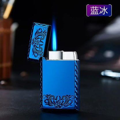 Windproof Metal Lighter With Dragon Embossed Design  Waterproof Direct Flame Elegant Smoking Access 16