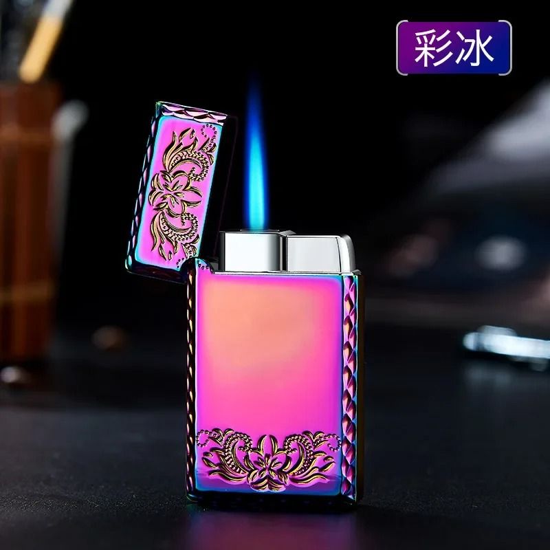 Windproof Metal Lighter With Dragon Embossed Design  Waterproof Direct Flame Elegant Smoking Access 17