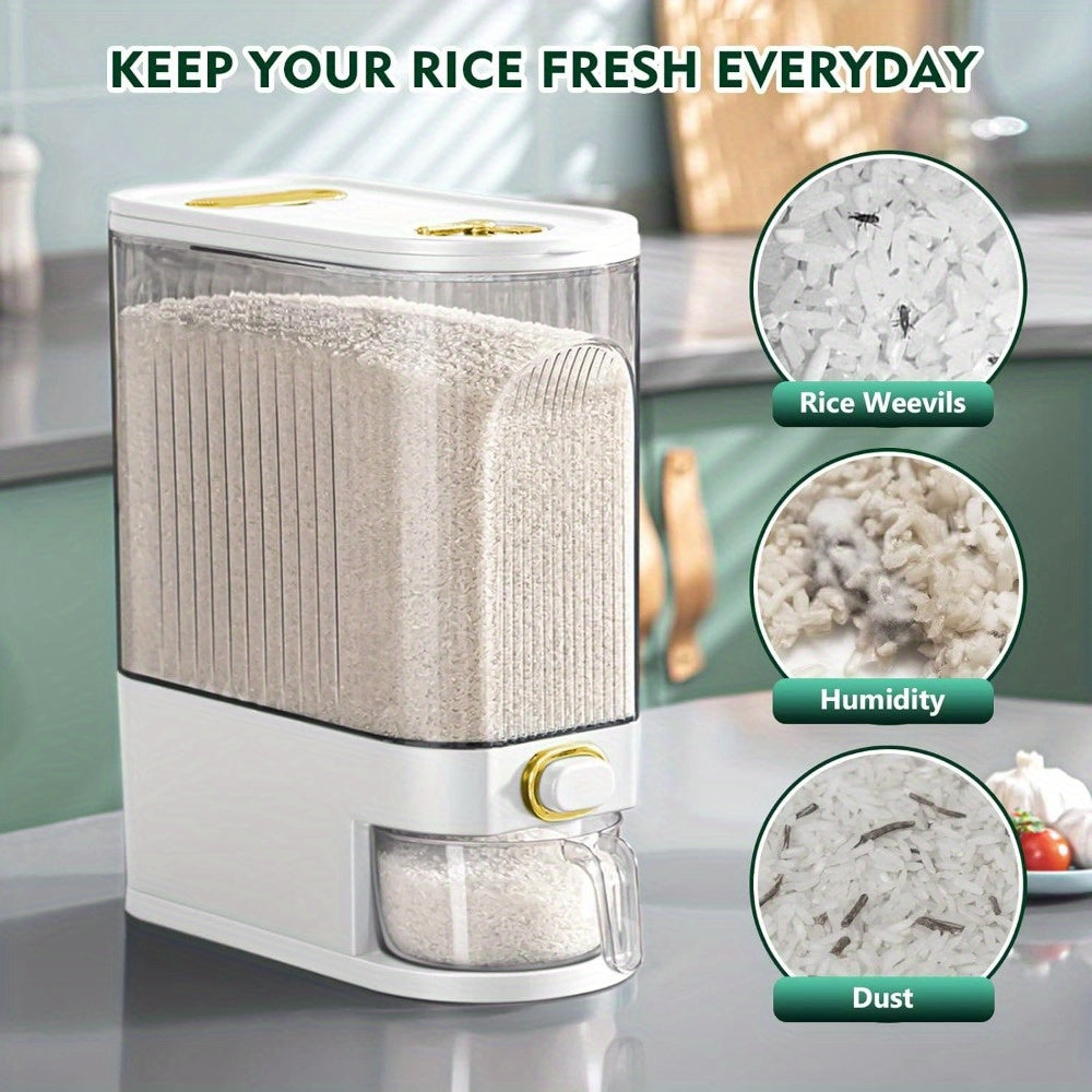 Large Pantry Storage Rice Dispenser With Measuring Cup Time Markings 4