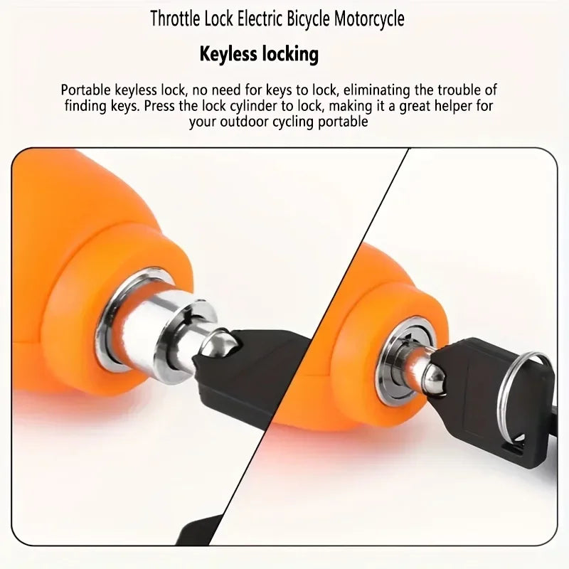 Mini Electric Vehicle Bike Anti-Theft Lock Set, Bicycle Brake Handlebar Grip, Cycling Horn Throttle Lock for Scooter
