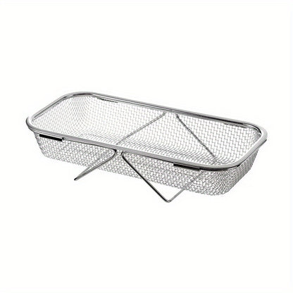Stainless Steel Over Sink Colander With Telescopic Handle Metal Mesh Strainer Basket For Fruits  Ve 4
