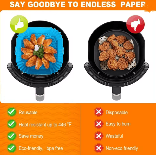 Silicone Air Fryer Pot for Easy Nonstick Cooking