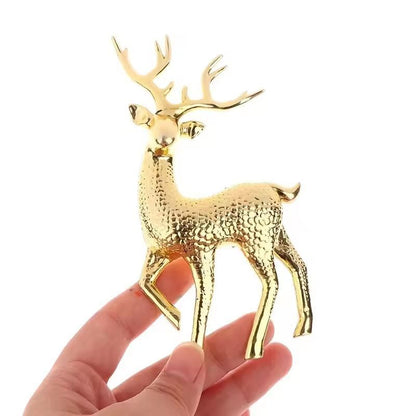Elegant Gold Deer Statue  Luxury Reindeer Figurines For Living Room  Christmas Decor 1