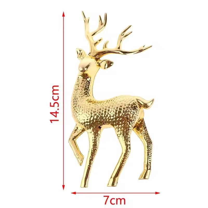 Elegant Gold Deer Statue  Luxury Reindeer Figurines For Living Room  Christmas Decor 2