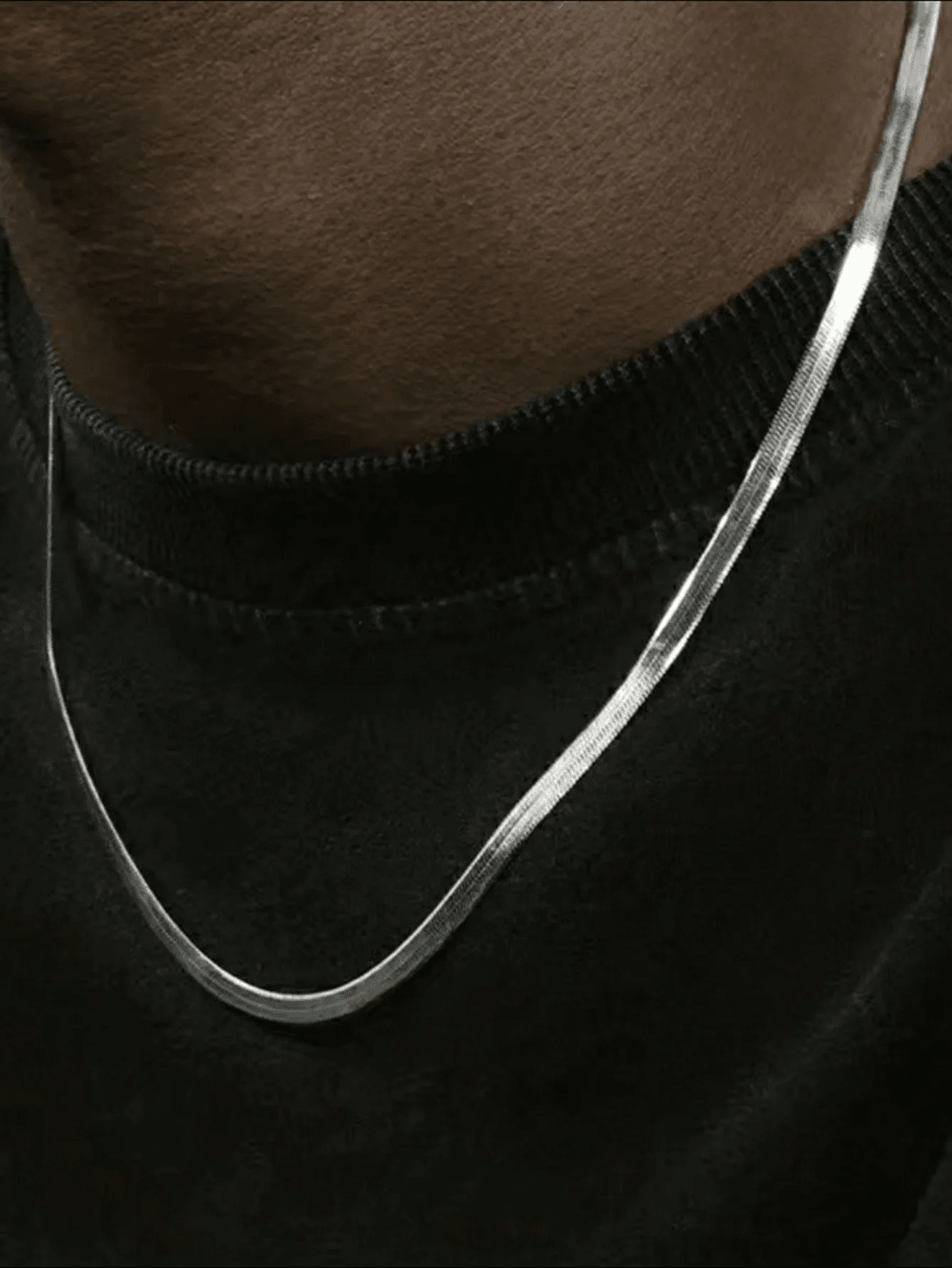 Gold Plated Stainless Steel Herringbone Necklace 1