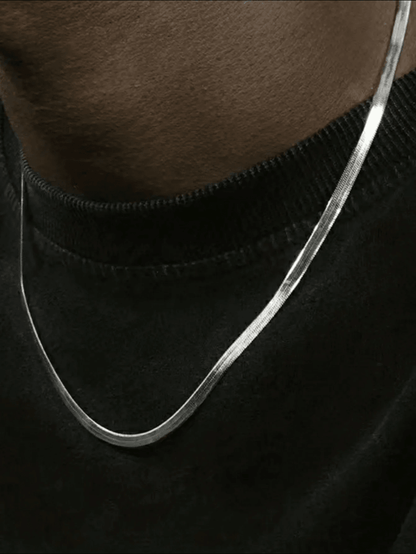 Gold Plated Stainless Steel Herringbone Necklace 1
