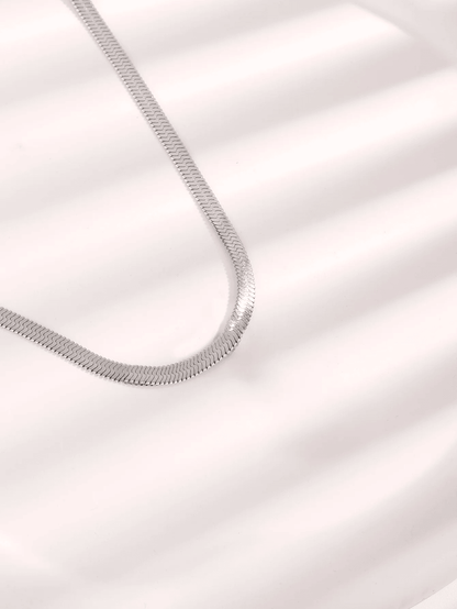 Gold Plated Stainless Steel Herringbone Necklace 2