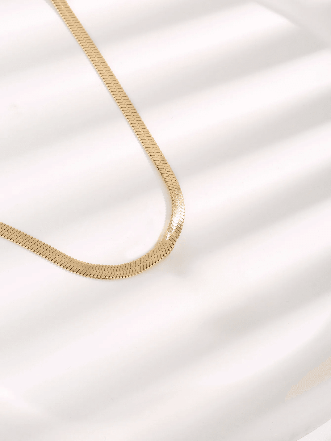 Gold Plated Stainless Steel Herringbone Necklace 3