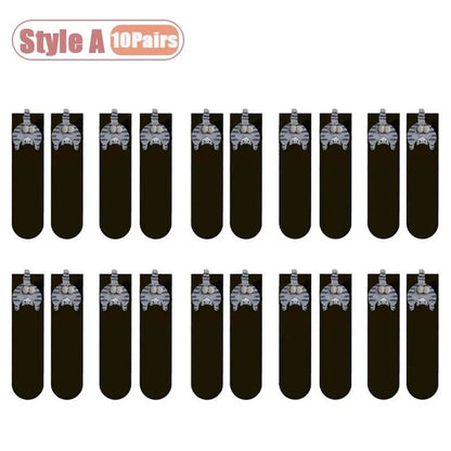 Cartoon Cat Egg Cozy Mid Calf Socks 22