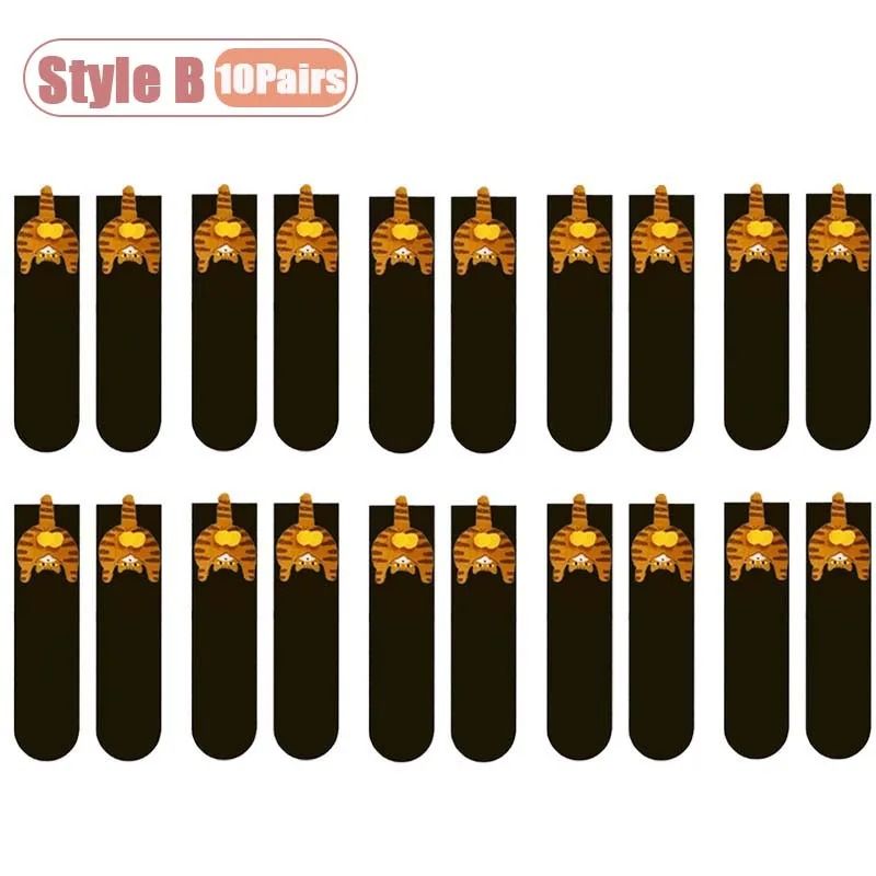 Cartoon Cat Egg Cozy Mid Calf Socks 23
