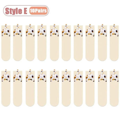 Cartoon Cat Egg Cozy Mid Calf Socks 25
