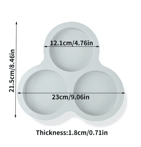 Silicone Three Cavity Air Fryer Egg Mold 3