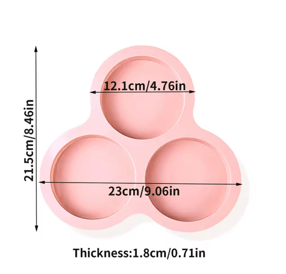 Silicone Three Cavity Air Fryer Egg Mold 4