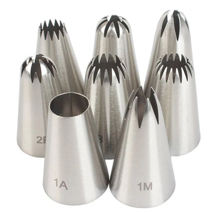8 Piece Stainless Steel Piping Nozzles Set