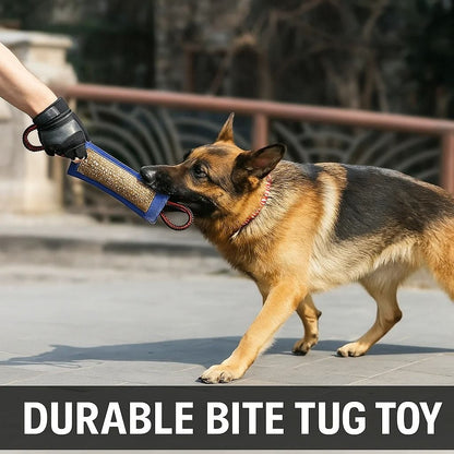Dog Tug Toy Jute Bite Pillow With Two Handles For Training And Play 1