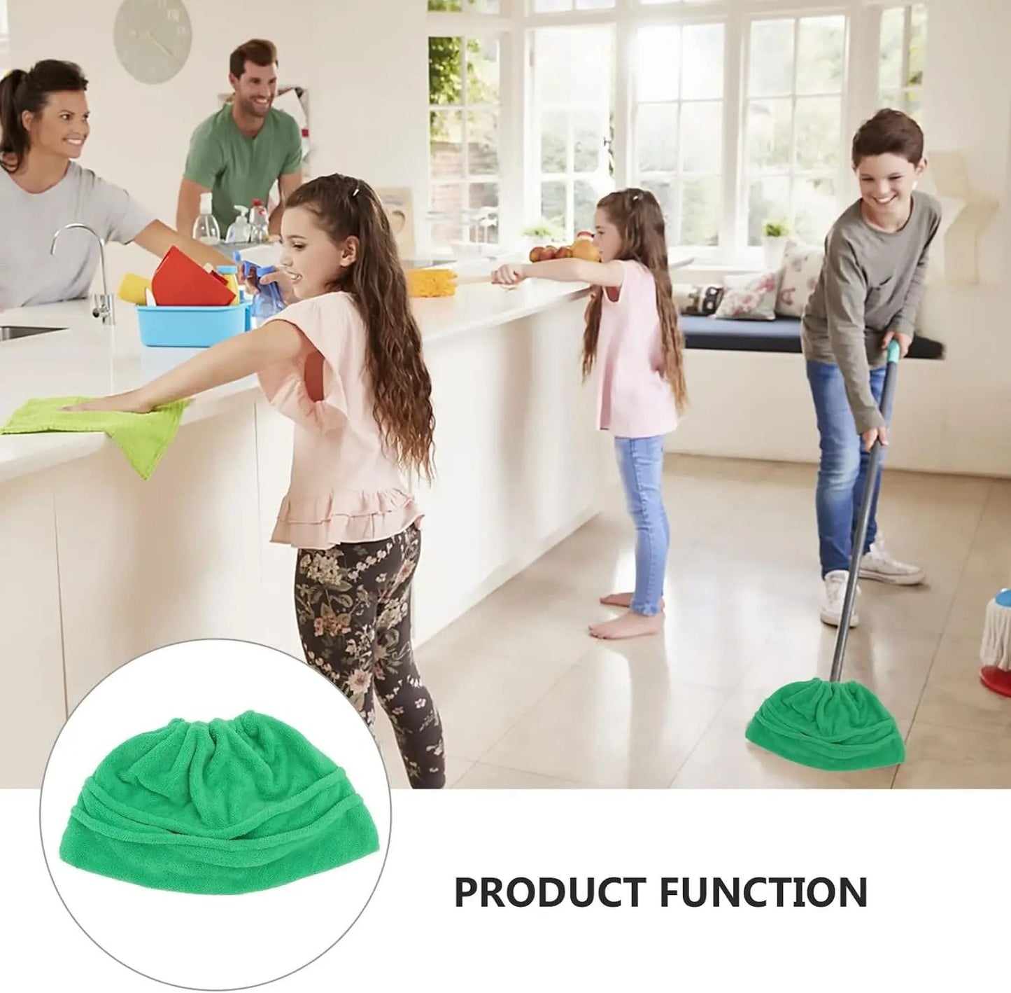 Multifunctional Coral Fleece Broom Cloth Cover Reusable Mop Pad 1