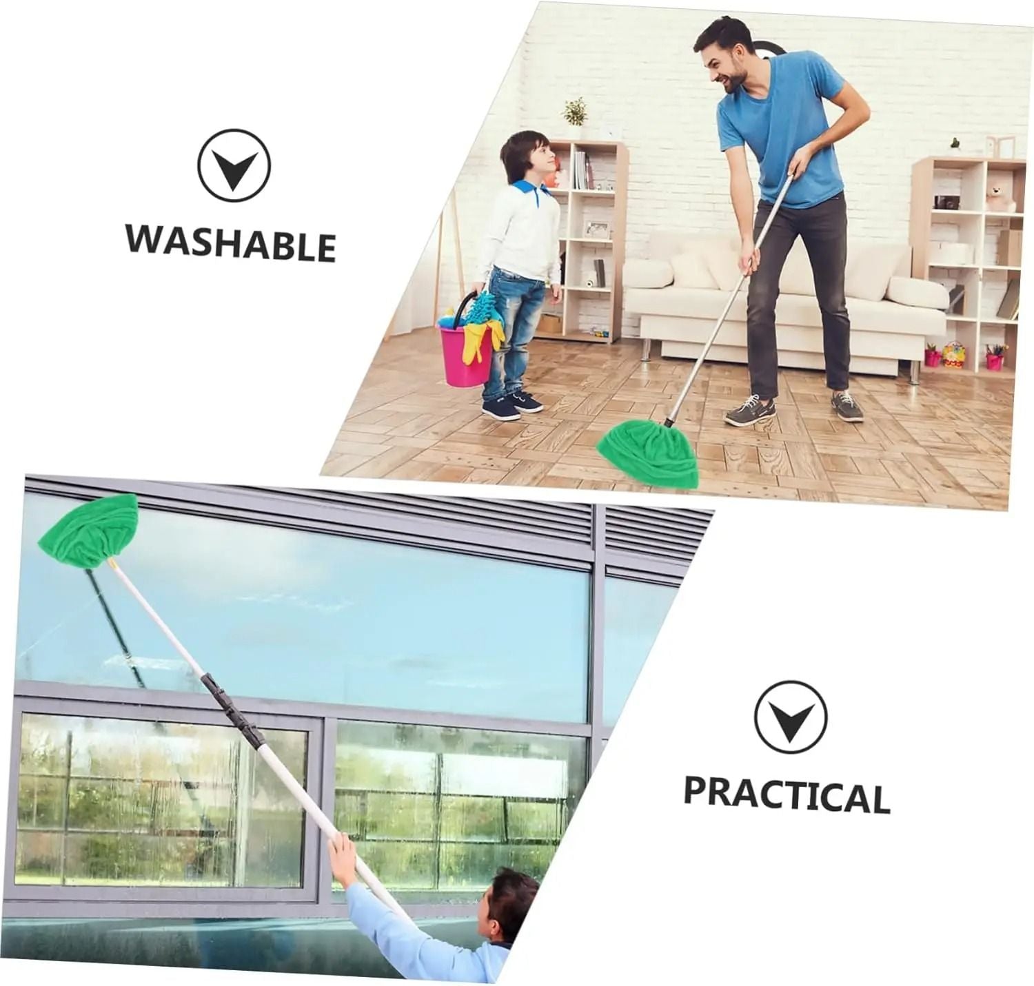 Multifunctional Coral Fleece Broom Cloth Cover Reusable Mop Pad 3