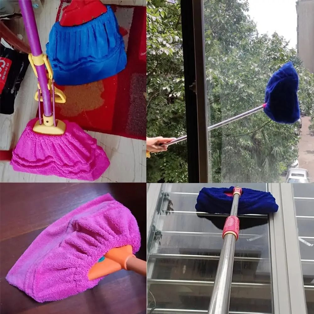 Multifunctional Coral Fleece Broom Cloth Cover Reusable Mop Pad 5