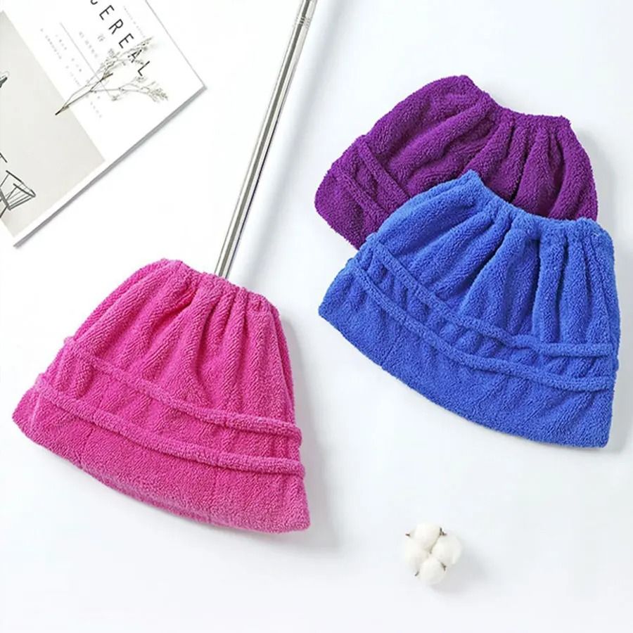 Multifunctional Coral Fleece Broom Cloth Cover Reusable Mop Pad 6
