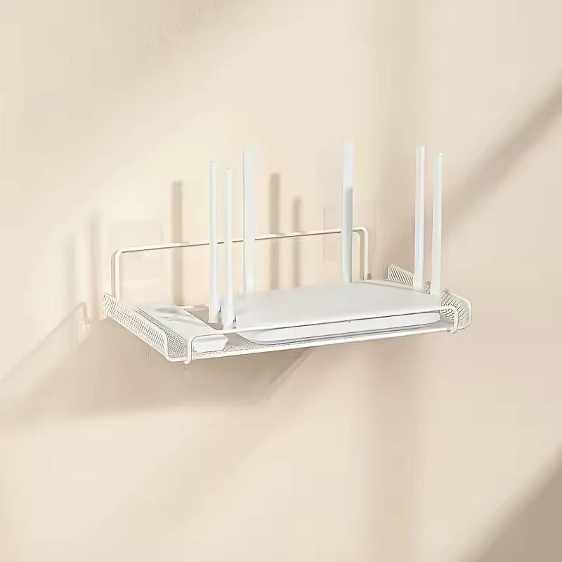 Compact WallMounted Router Shelf  SpaceSaving NoDrill Organizer For Routers TV Boxes  Small Items 6