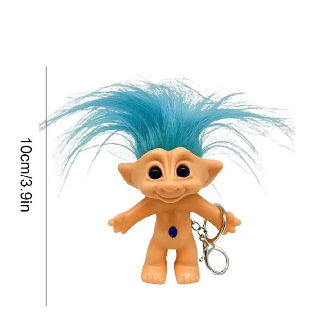 10cm Colorful Hair Troll Doll Keychain Good Luck Bag Charm 5