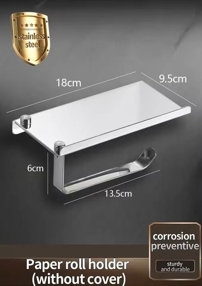 Stainless Steel 304 WallMounted Toilet Paper Holder Waterproof Bathroom Tissue Box  Roll Dispenser 8
