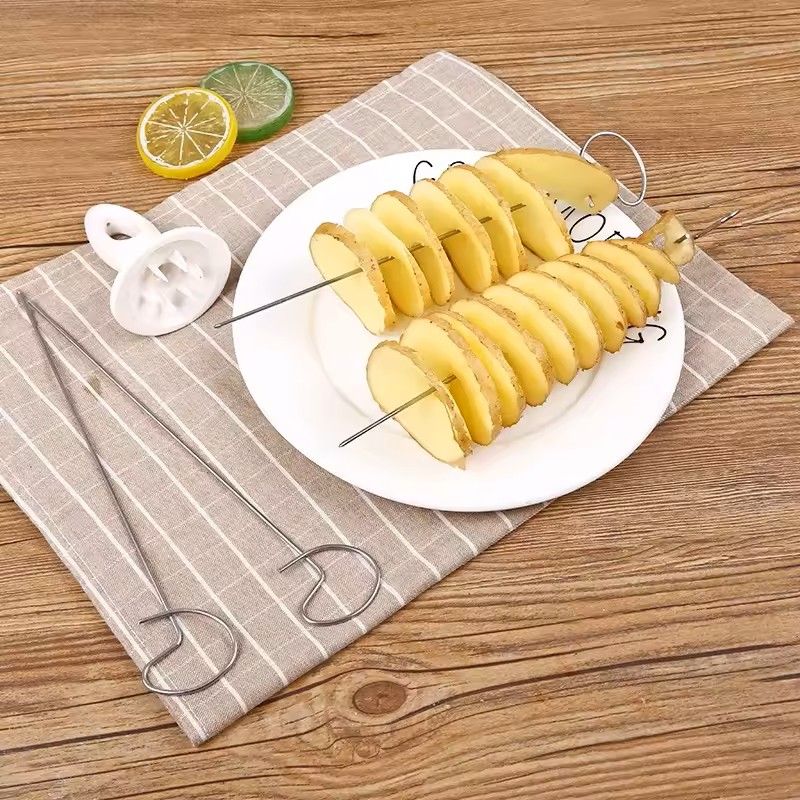 Rotating Spiral Potato Slicer Set  Stainless Steel Twisted Fries Cutter  Creative Veggie Spiralizer 4