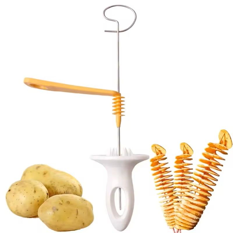 Rotating Spiral Potato Slicer Set – Stainless Steel Twisted Fries Cutter & Creative Veggie Spiralizer