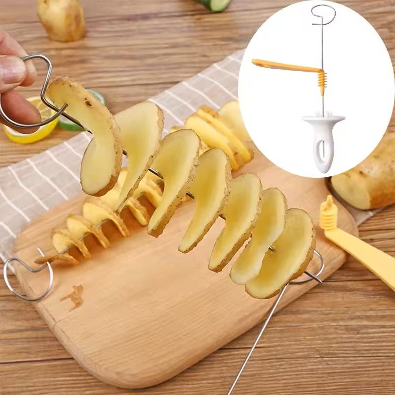 Rotating Spiral Potato Slicer Set  Stainless Steel Twisted Fries Cutter  Creative Veggie Spiralizer 5
