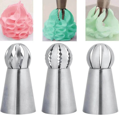 3 Piece Stainless Steel Pastry Icing Nozzles Set