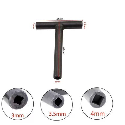 T-Type Valve Clearance Adjustment Wrench – Precision Square & Hex Spanner for Motorcycle Engines (3mm / 3.5mm / 4mm)