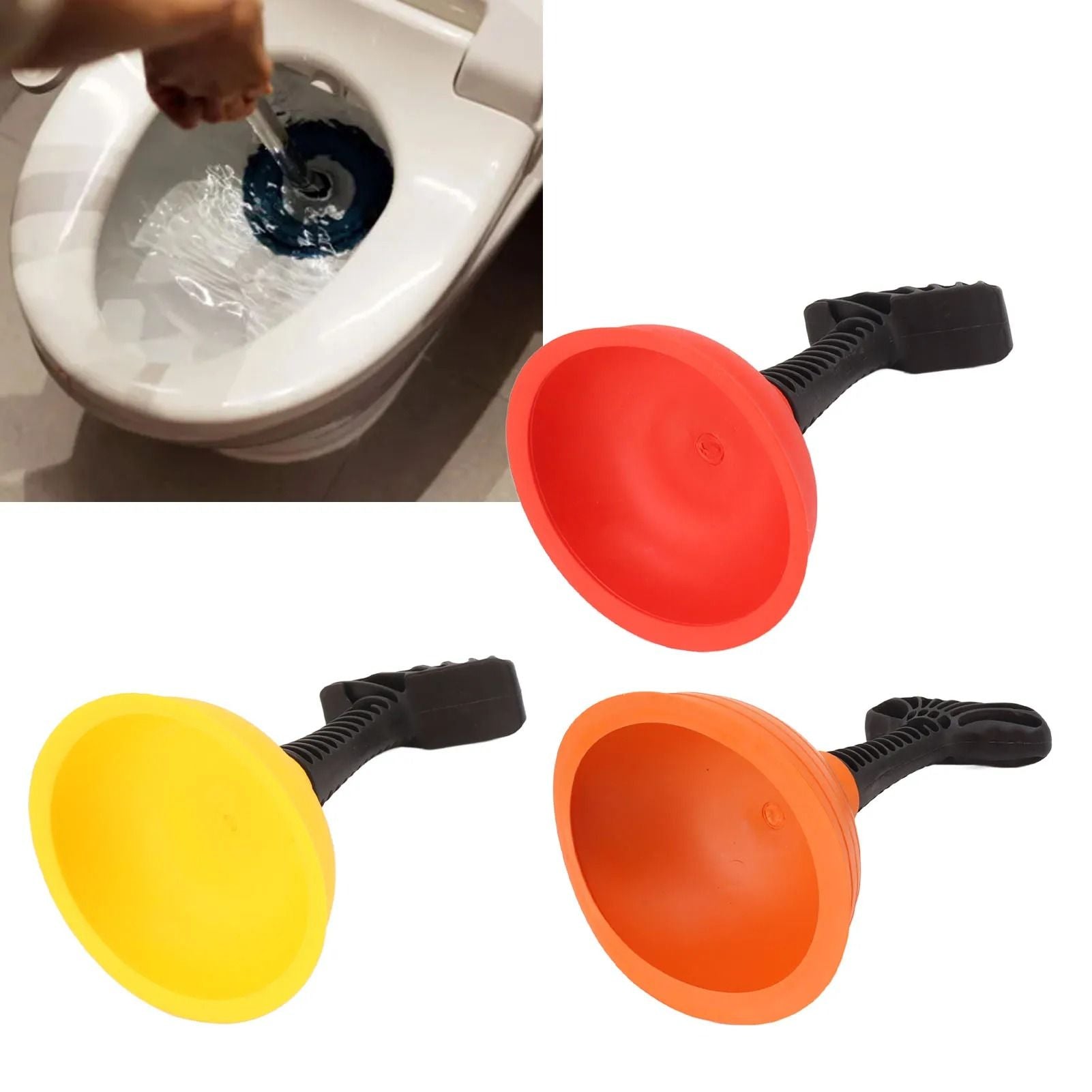 Bathroom Cup Plunger Powerful Slip Proof Handle Small Drain Plunger for Toilet and Sink