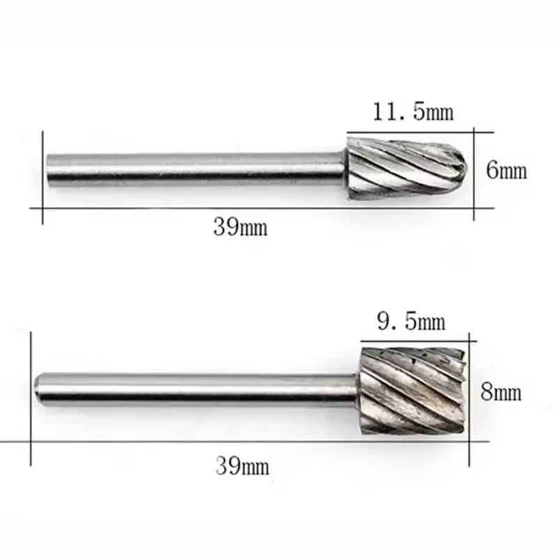 6Piece Rotary Mini Drill Bit Set  HSS Routing Grinding  Milling Cutters For Dremel Tools Wood  Meta