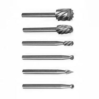6Piece Rotary Mini Drill Bit Set  HSS Routing Grinding  Milling Cutters For Dremel Tools Wood  Meta