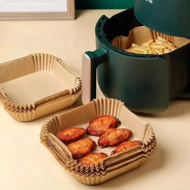 50 Piece Round Air Fryer Disposable Paper Liners 1