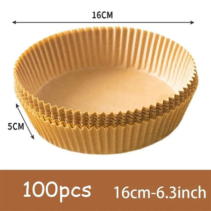 50 Piece Round Air Fryer Disposable Paper Liners 11