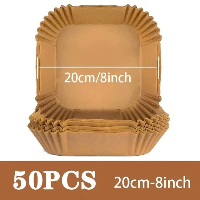 50 Piece Round Air Fryer Disposable Paper Liners 13