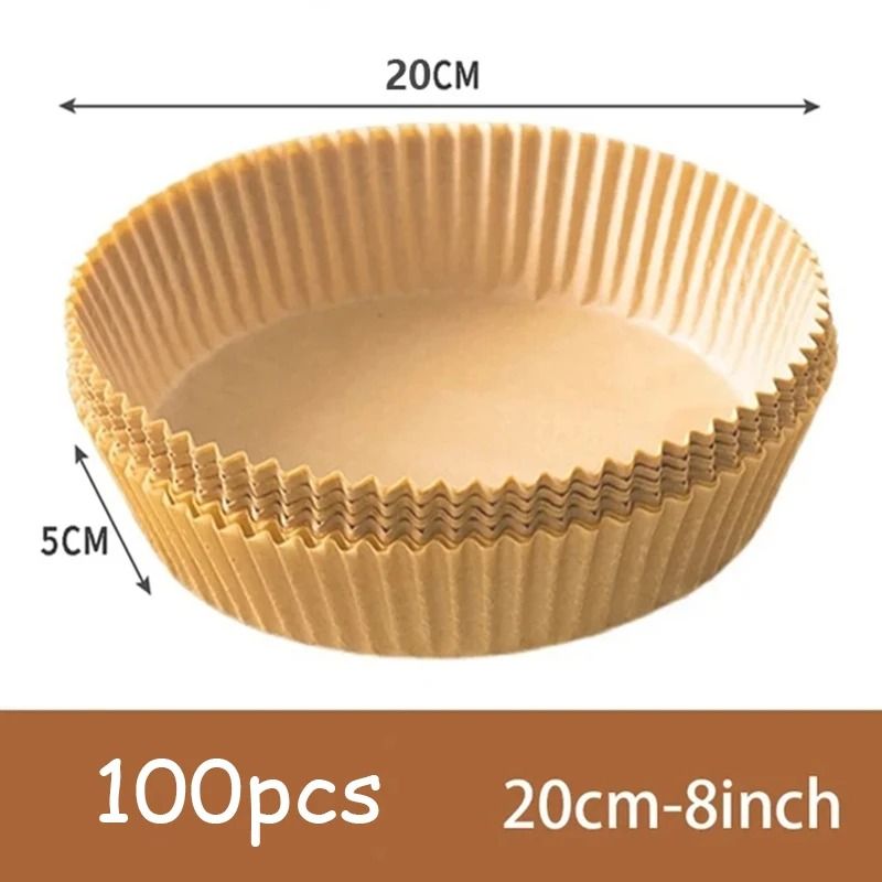 50 Piece Round Air Fryer Disposable Paper Liners 14