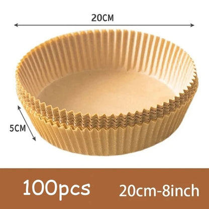 50 Piece Round Air Fryer Disposable Paper Liners 14