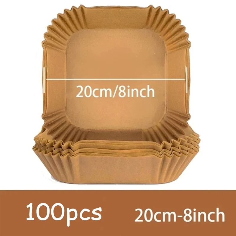 50 Piece Round Air Fryer Disposable Paper Liners 16