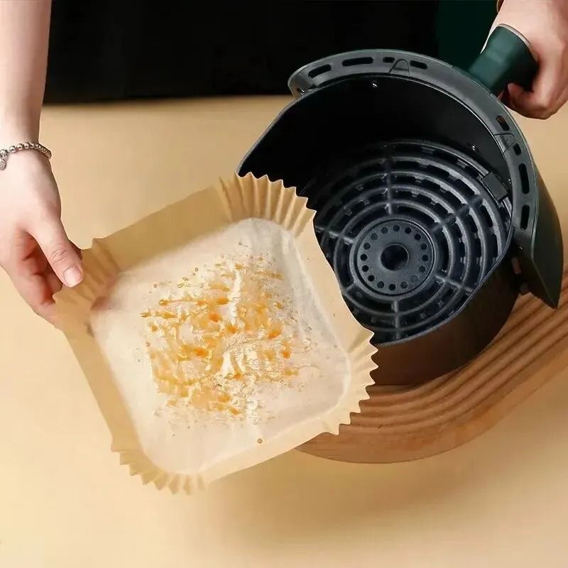 50 Piece Round Air Fryer Disposable Paper Liners 3