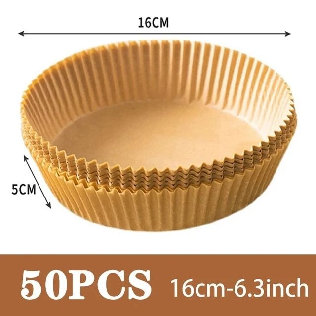 50 Piece Round Air Fryer Disposable Paper Liners 7