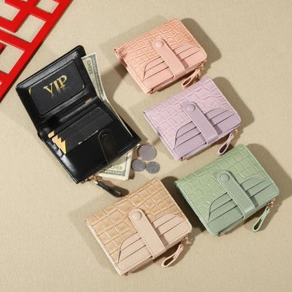Crocodile Texture Short Wallet for Women