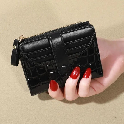 Crocodile Texture Short Wallet For Women 1