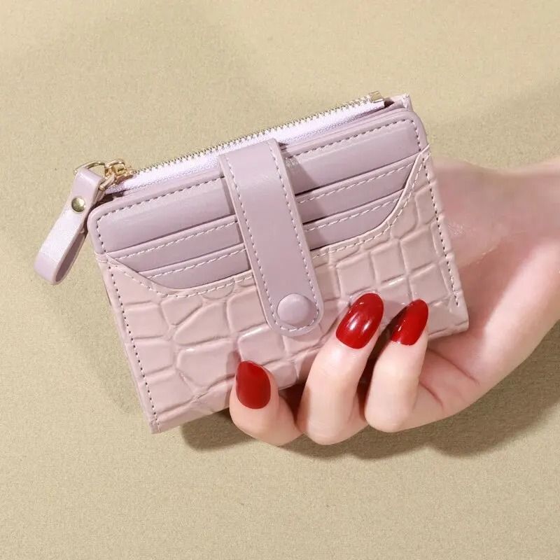 Crocodile Texture Short Wallet For Women 5