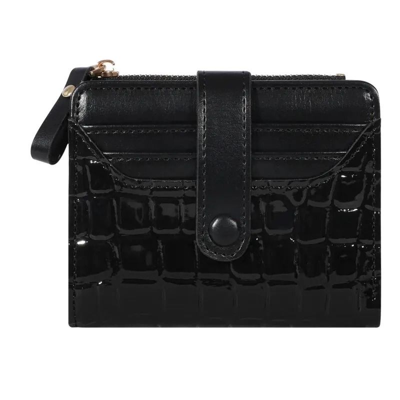 Crocodile Texture Short Wallet For Women 7