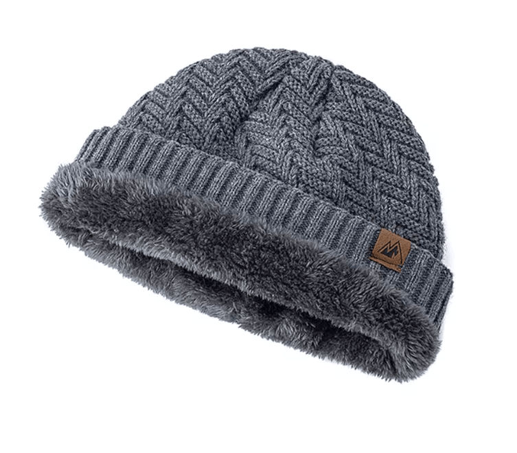 Winter Knit Plush Lined Beanie Hat 1